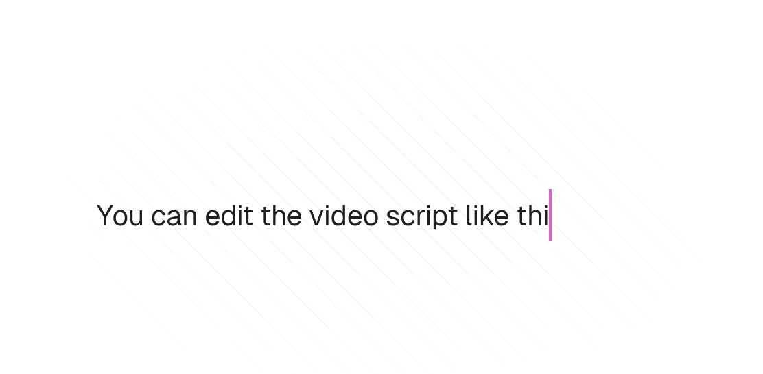 Fine-tune video script interface